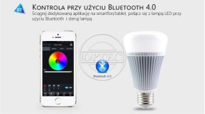 Żarówka LED 8W RGBW ciepły biały/zimny biały E27 BLUETOOTH