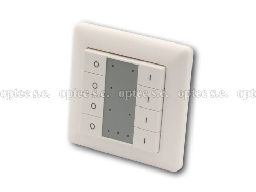 Naścienny radiowy ściemniacz LED pod standardową ramkę 4 strefy