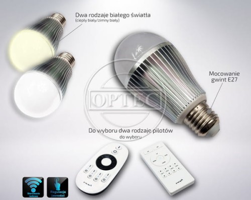 Żarówka LED 9W CW/WW zimny biały/ciepły biały E27