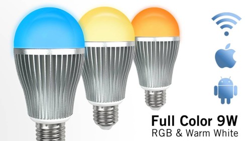 Żarówka LED 9W RGBW, Ciepły Biały, E27