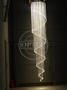 Żyrandol światłowodowy SPIRALA 80cm, długość 3.5m 156 kryształów