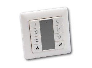Naścienny radiowy sterownik LED RGBW pod standardową ramkę