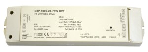 Sterownik napięciowy LED RGB/RGBW SRP-1009-24-75W CVF 230V 1x75W/2x37,5W/3x25W/4x18,75W 4x24VDC push switch