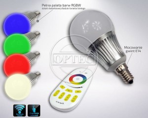 Żarówka LED 5W RGBW ciepły biały E14