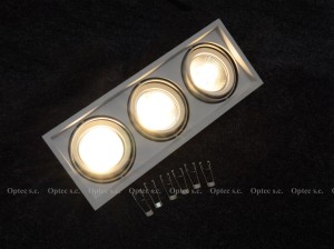 Oprawa sufitowa podtynkowa AR111 3 punkty, biała