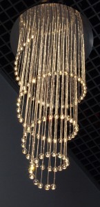 Żyrandol światłowodowy 44cm SPIRALA 100 punktów 1m
