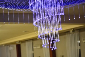 Żyrandol światłowodowy  MEDUZA spirala 172 punkty. Zbliżenie na spiralę