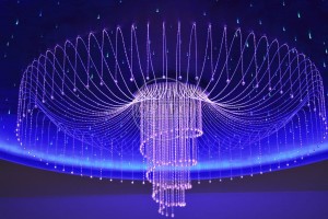 Żyrandol światłowodowy  MEDUZA spirala 172 punkty