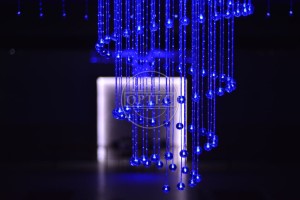 Żyrandol światłowodowy  MEDUZA spirala 172 punkty. Zbliżenie na spiralę.