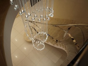 żyrandol światłowodowy podwójna spirala 200pkt 3.5m, widok z góry