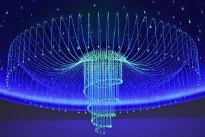 Żyrandol światłowodowy  MEDUZA spirala 172 punkty